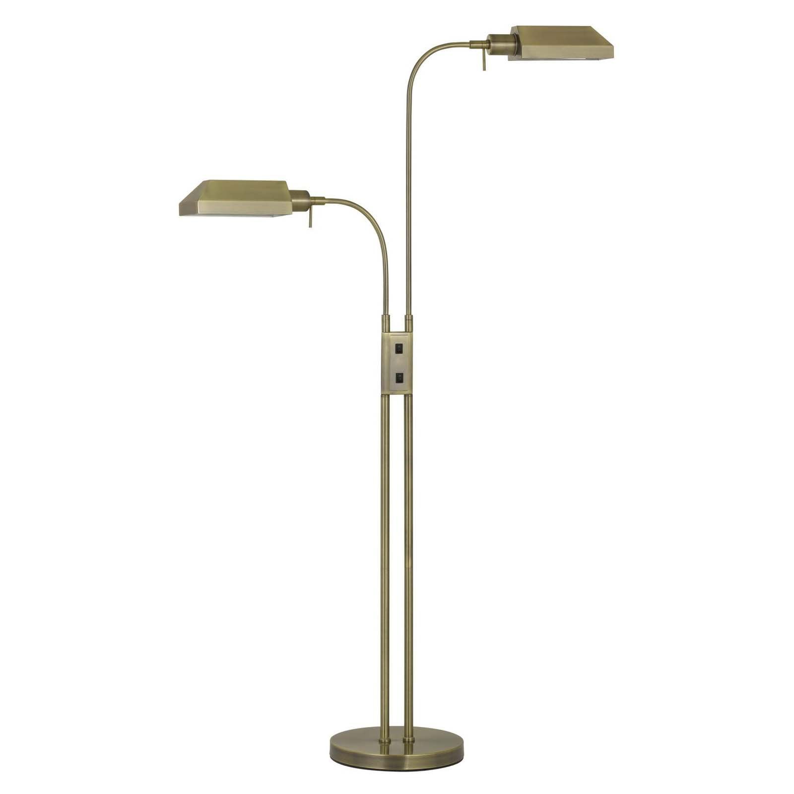 Cal Lighting 60W X 2 Pharmacy Dual Height Floor Lamp With On Off Rocker ...