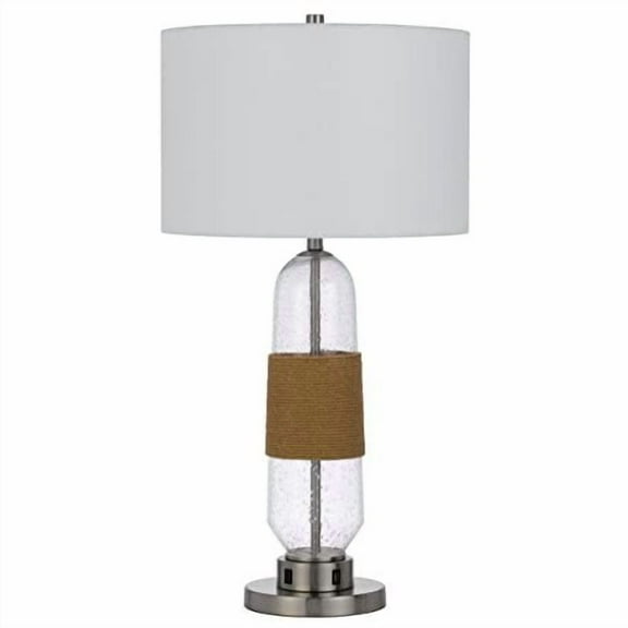 Cal Lighting 150W 3 Way Everett Bubbled Glass Table Lamp