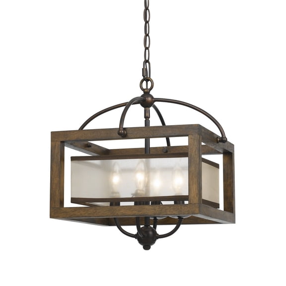 FX-3536/1C Cal Lighting Mission-Four Light Square Semi-Flush Mount-16 Inches Wide by 16 Inches High