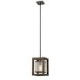 thumbnail image 1 of Cal Lighting 8" Single Mini Pendant in Dark Bronze-Color:Wood,Finish:Dark Bronze,Material:Fabric,Shape:Square,Style:Transitional,Wattage:60W, 1 of 2