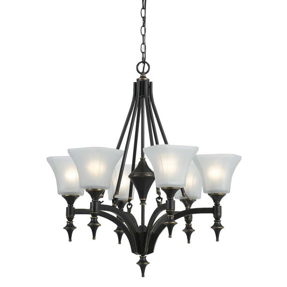 Cal Lighting Iron Chandelier in Dark Bronze