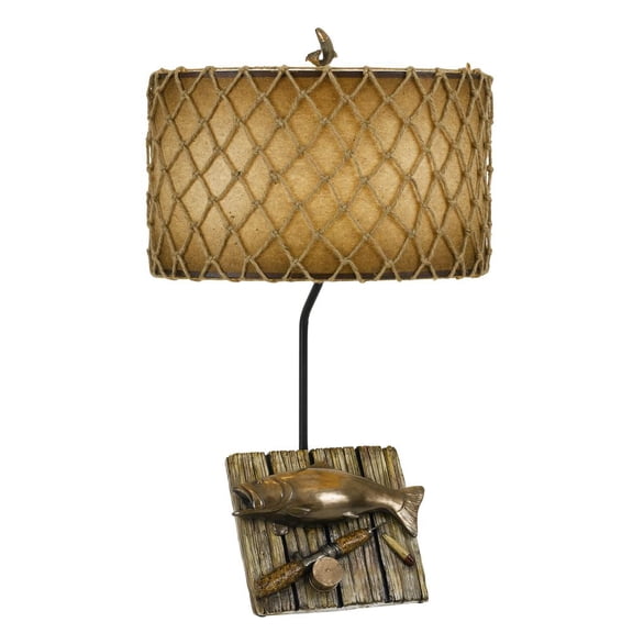 BO-2664TB-Cal Lighting-Lodge-One Light Fishing Trophy Table Lamp-18 Inches Wide by 30.75 Inches High