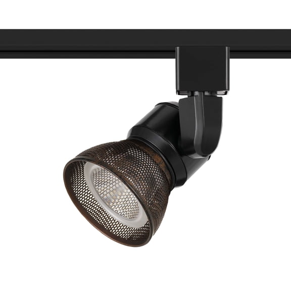 Cal Lighting HT-888-LED Metal Track Fixture with Mesh Shade in Black/Rust Brown