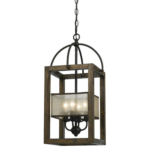Cal Lighting 4 Lg Mission Wood/Metal Chandelier