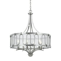 Cal Lighting 60W X 6 Vincenzametal  Chandelier With Trasparent Fabric Shade