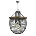 thumbnail image 1 of Cal Lighting Marion Metal/Wood Mesh Shade Chandelier (Edison Bulbs Not Included), 1 of 3