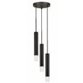 thumbnail image 1 of Cal Lighting 3-Light Aluminum Pendant with Glass Diffuser in Gunmetal Gray, 1 of 3