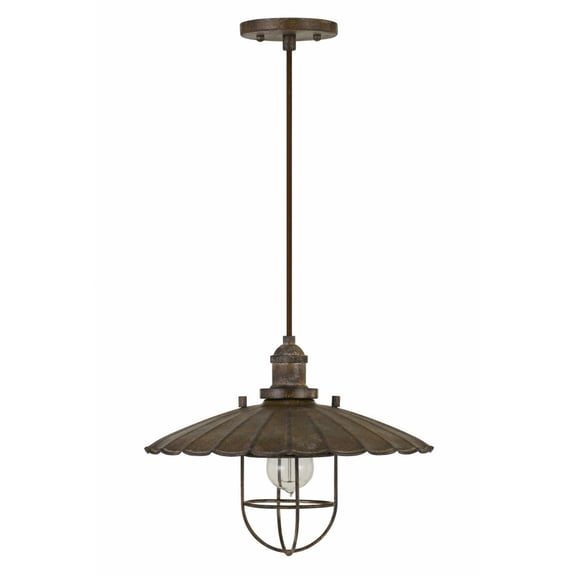 Cal Lighting - Olive - 1 Light Pendant In Rustic Style-10.5 Inches Tall and 13.5