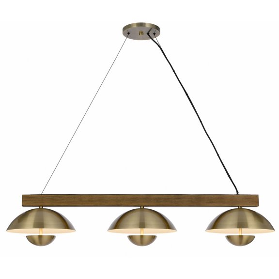 FX-3801-3-Cal Lighting-Lakeland - 45W 3 LED Island Pendant In Art Deco Style-8.75 Inches Tall and 46.75 Inches Wide