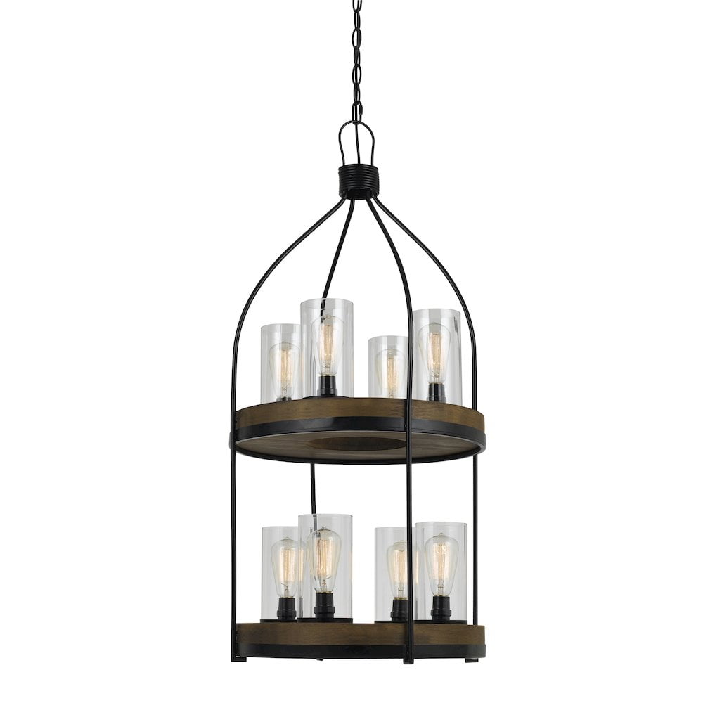 Chardon Graceful Bronze 20" Plug-in Iron/Wood Chandelier