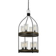 thumbnail image 1 of Cal Lighting 39" Tall Metal and Wood Fixture in Iron Wood Finish-Color:Iron Wood,Finish:Iron/Wood,Material:Glass,Shape:Cylinder,Wattage:60WX8, 1 of 2