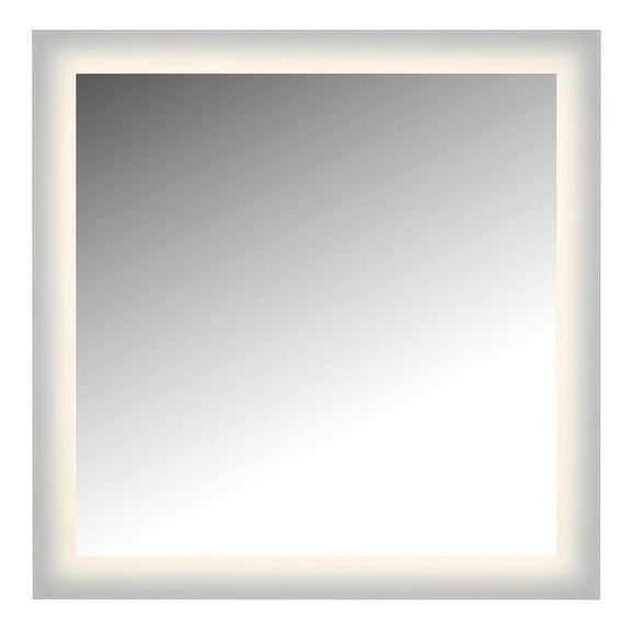 Cal Lighting LED Lighted Mirror Wall Glow Style With Frosted Glass To The Edge, 36" X 36" With Easy Cleat System