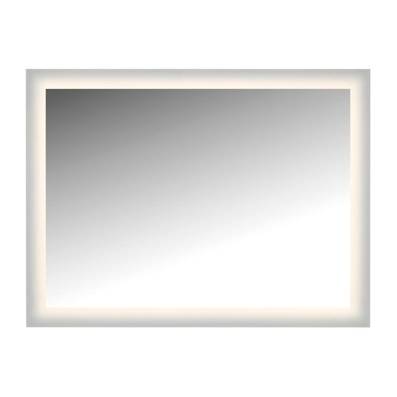 Cal Lighting LED Lighted Mirror Wall Glow Style With Frosted Glass To The Edge, 48" X 36" With Easy Cleat System