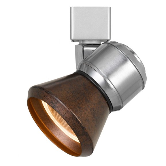 Cal Lighting HT-888-LED Dimmable Metal Track Fixture in Brushed Steel/Rust Brown