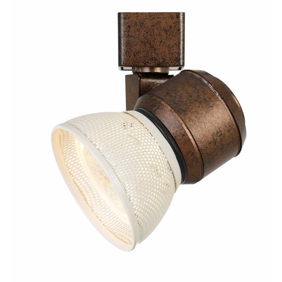 Cal Lighting HT-888-LED Metal Track Fixture with Mesh Shade in Rust/White