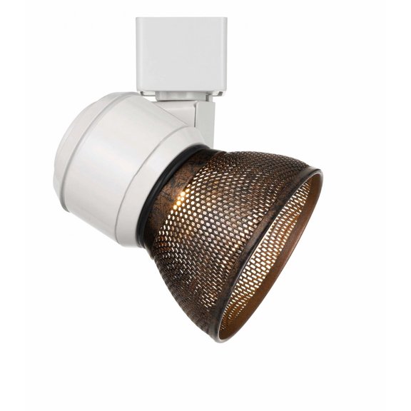 Cal Lighting HT-888-LED Metal Track Fixture with Mesh Shade in White/Rust Brown