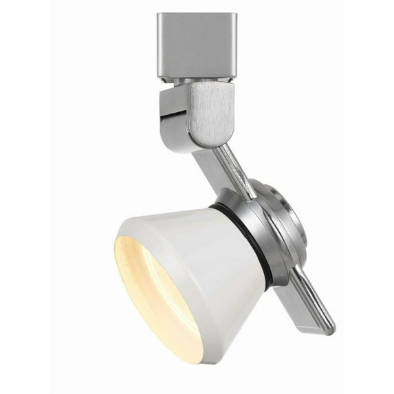 Cal Lighting HT-999-LED Dimmable Metal Track Fixture in Brushed Steel/White