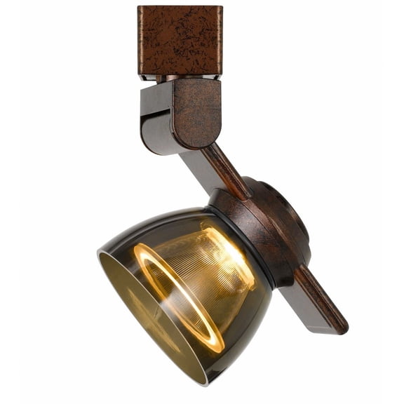 Cal Lighting HT-999-LED Plastic & Metal Track Fixture in Rust/Smoked Glass Gray