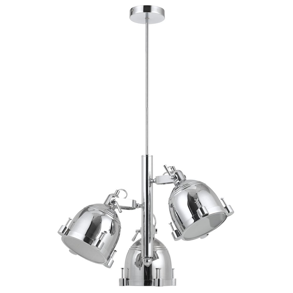 Hubble Chrome 3-Light Metal Chandelier - 23" x 47"