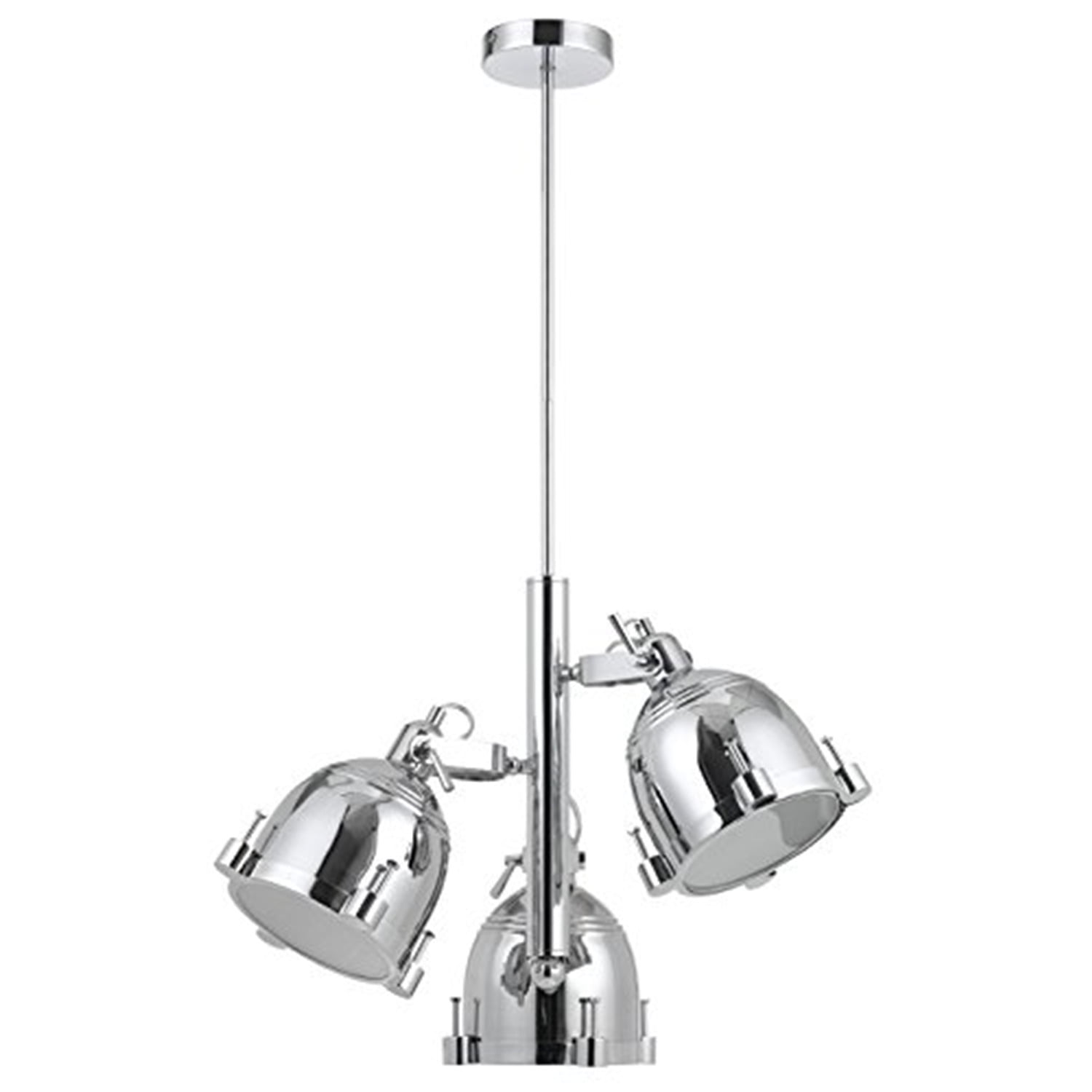 Hubble Chrome 3-Light Metal Chandelier - 23" x 47"
