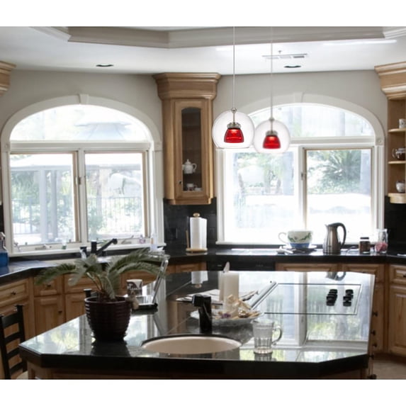 Cal Lighting Integrated dimmable LED double glass mini pendant light. 6W, 450 lumen, 3000K