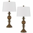 thumbnail image 1 of Cal Lighting Kelford 150W 3 way resin table lamp with taper drum hardback fabric shade. Priced and sold as pairs, 1 of 3