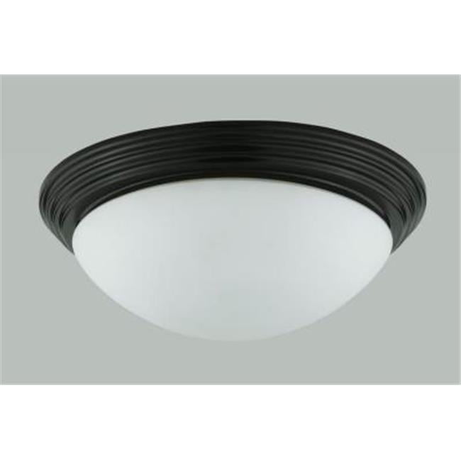 Cal Lighting Signature 12" White Glass Flush Mount Ceiling Lamp
