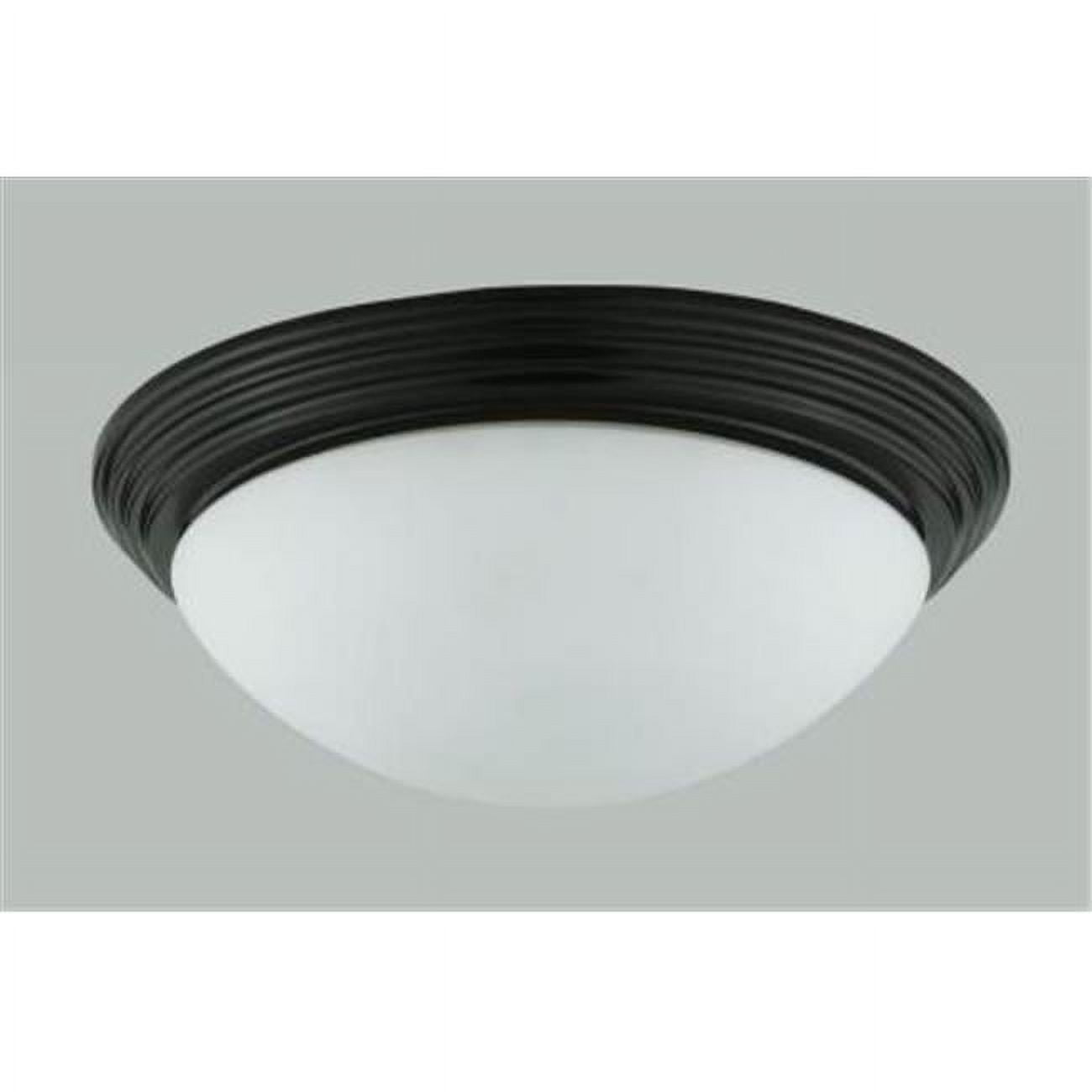 Cal Lighting Signature 12" White Glass Flush Mount Ceiling Lamp