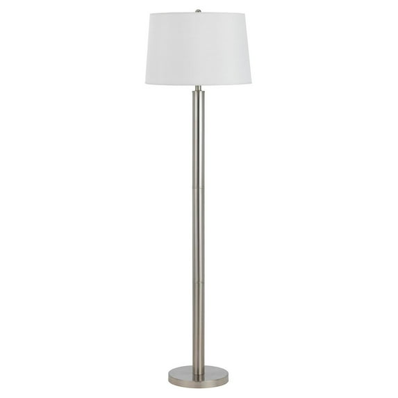 Cal Lighting Hotel 17" Durable Metal and Fabric Floor Lamp in Silver/White