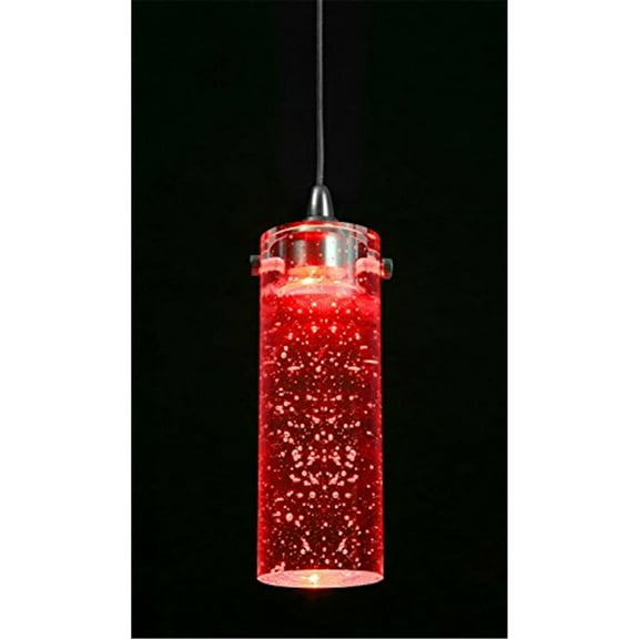 Cal Lighting - LED Pendant-Brushed Steel Finish-Red Glass Color - Cal Lighting