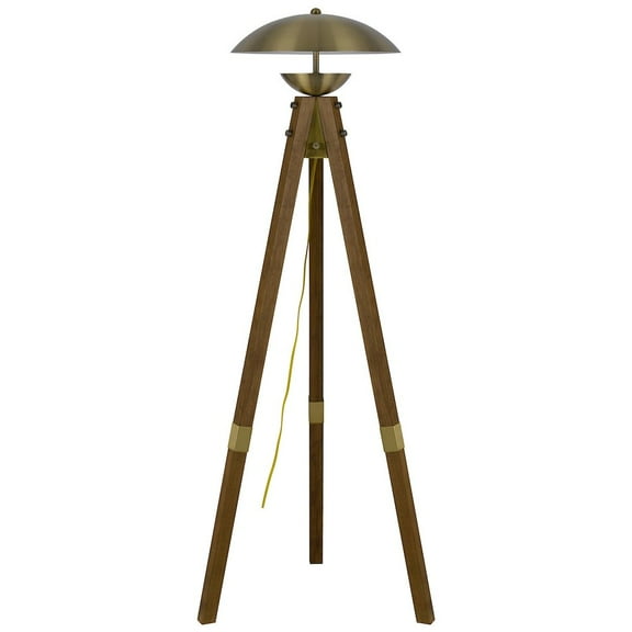 Cal Lighting Lakeland 18W Intergrated Led Tripod Birch Wood Floor Lamp
