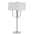 thumbnail image 1 of Cal Lighting Lesina 2-Light Metal Table Lamp with Linen Shade in Chrome/White, 1 of 2