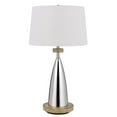 thumbnail image 1 of Cal Lighting Lockport 1-Light Metal & Fabric Table Lamp in Chrome/White, 1 of 5