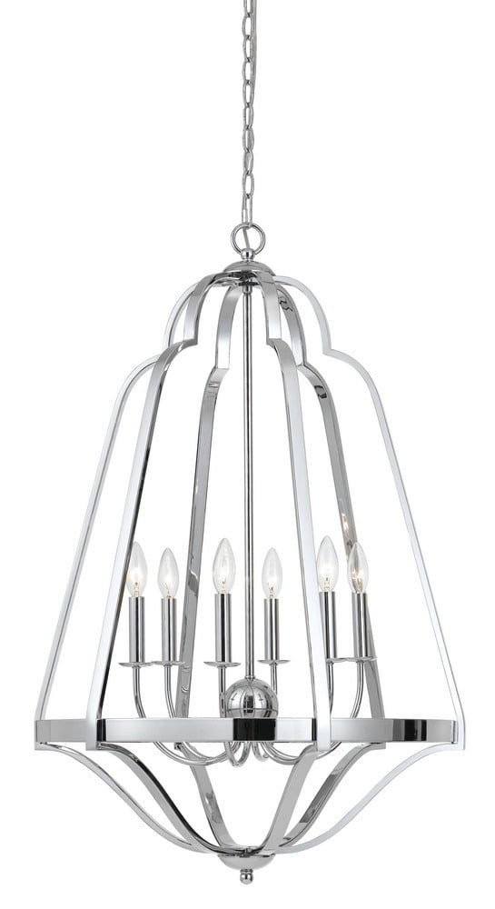 Melrose Chrome 6-Light Modern Steel Chandelier