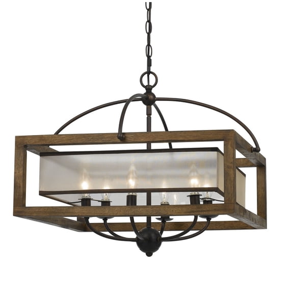 Cal Lighting 60W X 6 Square Chandelier