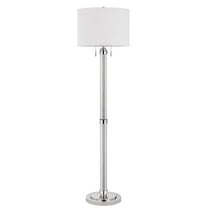 Cal Lighting Montilla 2-Light Metal Floor Lamp with Fabric Shade in Chrome