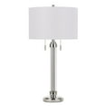 thumbnail image 1 of Cal Lighting Montilla 2-Light Metal Table Lamp with Fabric Shade in Chrome/White, 1 of 2