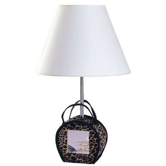 Mirrored Table Lamp in Leopard