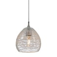 thumbnail image 1 of Cal Lighting PNL-1063/6-BS 1 Light Mini Pendant with Spun Web Patterned Shade, 1 of 2
