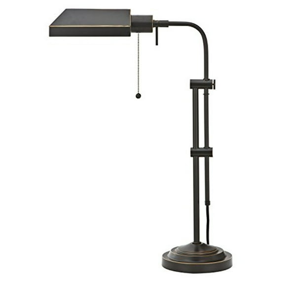 Cal Lighting Pharmacy 7" Metal Table Lamp with Adjustable Pole in Dark Bronze