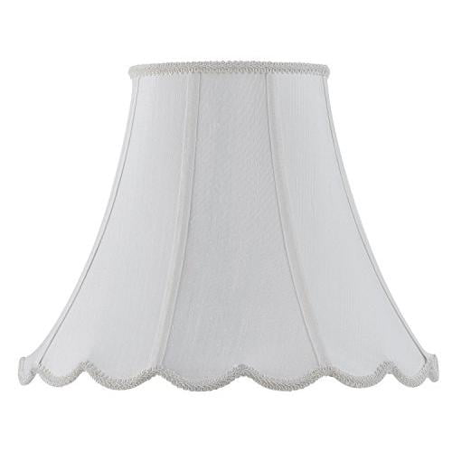 Cal Lighting Piped 12.75" Fabric Lamp Shade with Lined Interior in White