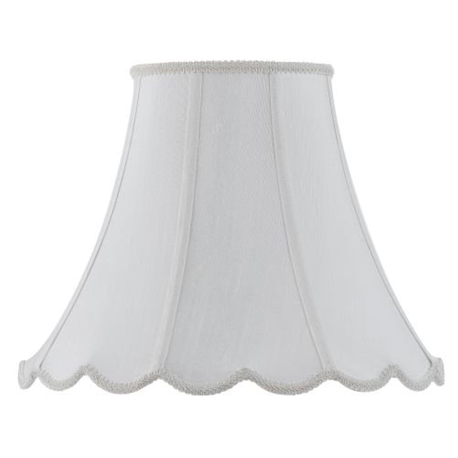 White 16" Scalloped Bell Fabric Lamp Shade