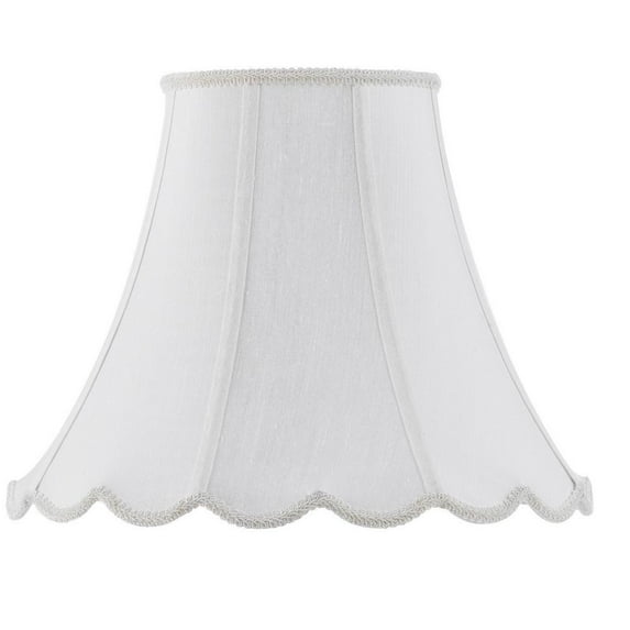Cal Lighting Piped 13" Fabric Lamp Shade with Spider Type in White