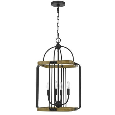 Cal Lighting Ripon Metal Chandelier With Wood Finish