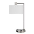 thumbnail image 1 of Cal Lighting Roanne 1-Light Downbridge Metal Desk Lamp in Brushed Steel Silver, 1 of 5