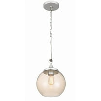 Cal Lighting Rochelle 1-Light Metal & Glass Pendant Fixture in Chrome