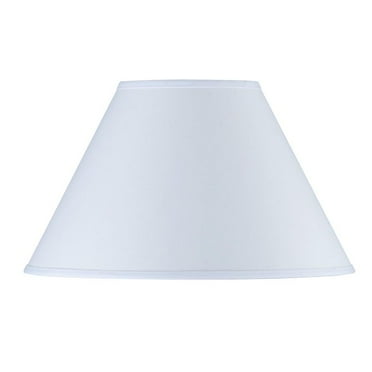 Cal Lighting 17" Round Modern Rolled Trim Durable Fabric Lamp Shade in White