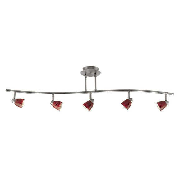 Cal Lighting SL-954-5-BSBRED Track Lighting- Blood Red & Brushed SteelFinish