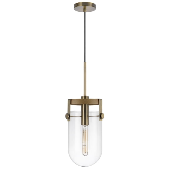 Cal Lighting Stovall 60W metal/glass/birch wood pendant light