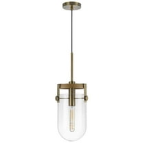 Cal Lighting Stovall 60W Metal/Glass/Birch Wood Pendant Light
